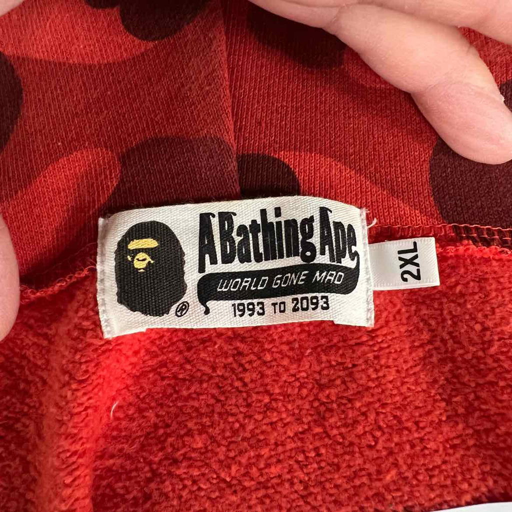 Bape Zip Up "PONR" Red Used Size 2XL