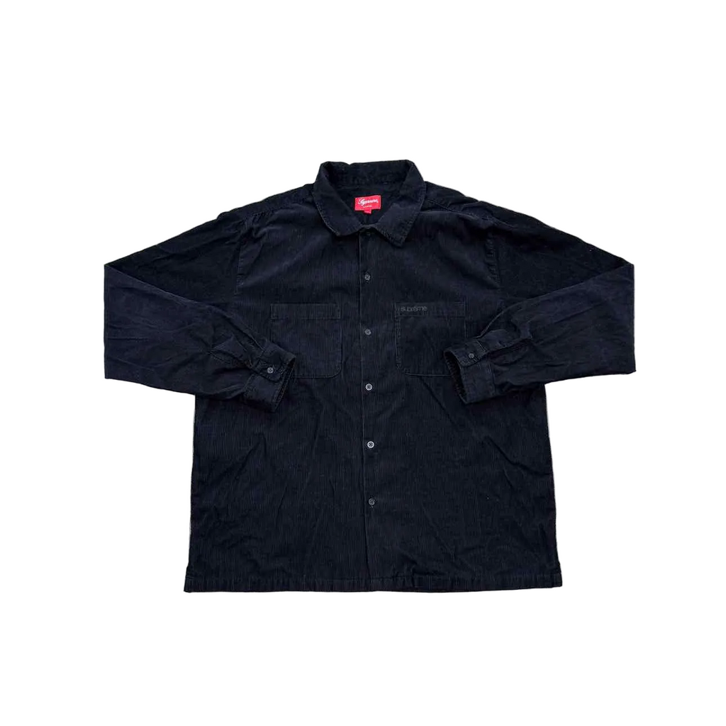 Supreme Button Up "CORDUROY" Black Used Size XL