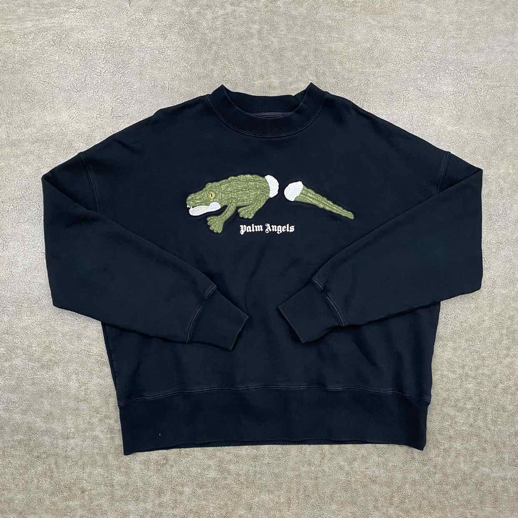 Palm Angels Crewneck Sweater "CROC" Black Used Size L