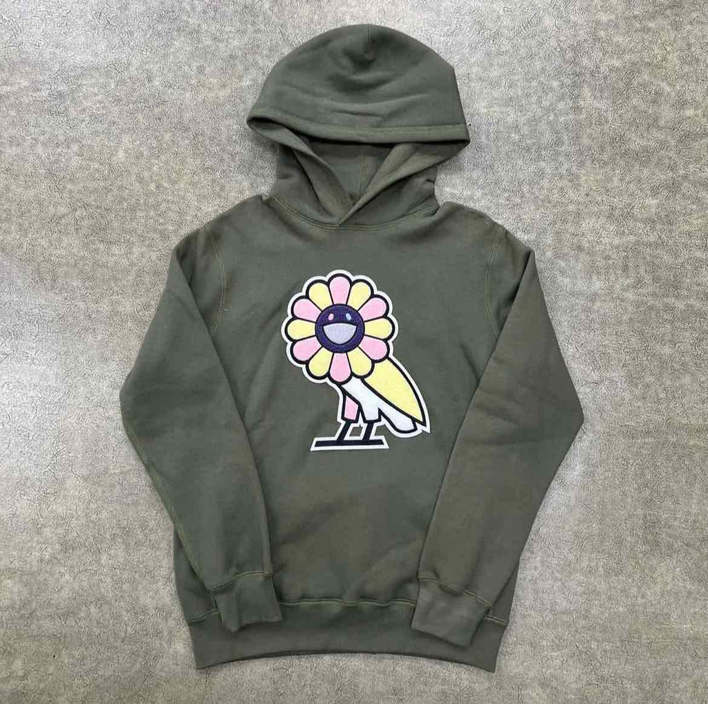 OVO Hoodie "SURPLUS FLOWER" Olive New Size M