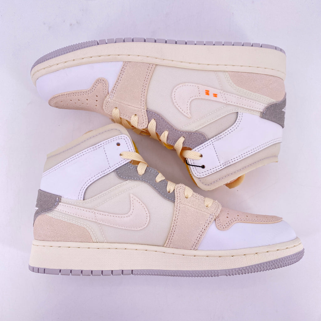 Air Jordan (GS) 1 Mid SE "Craft Inside Out White Grey" 2022 New Size 6Y