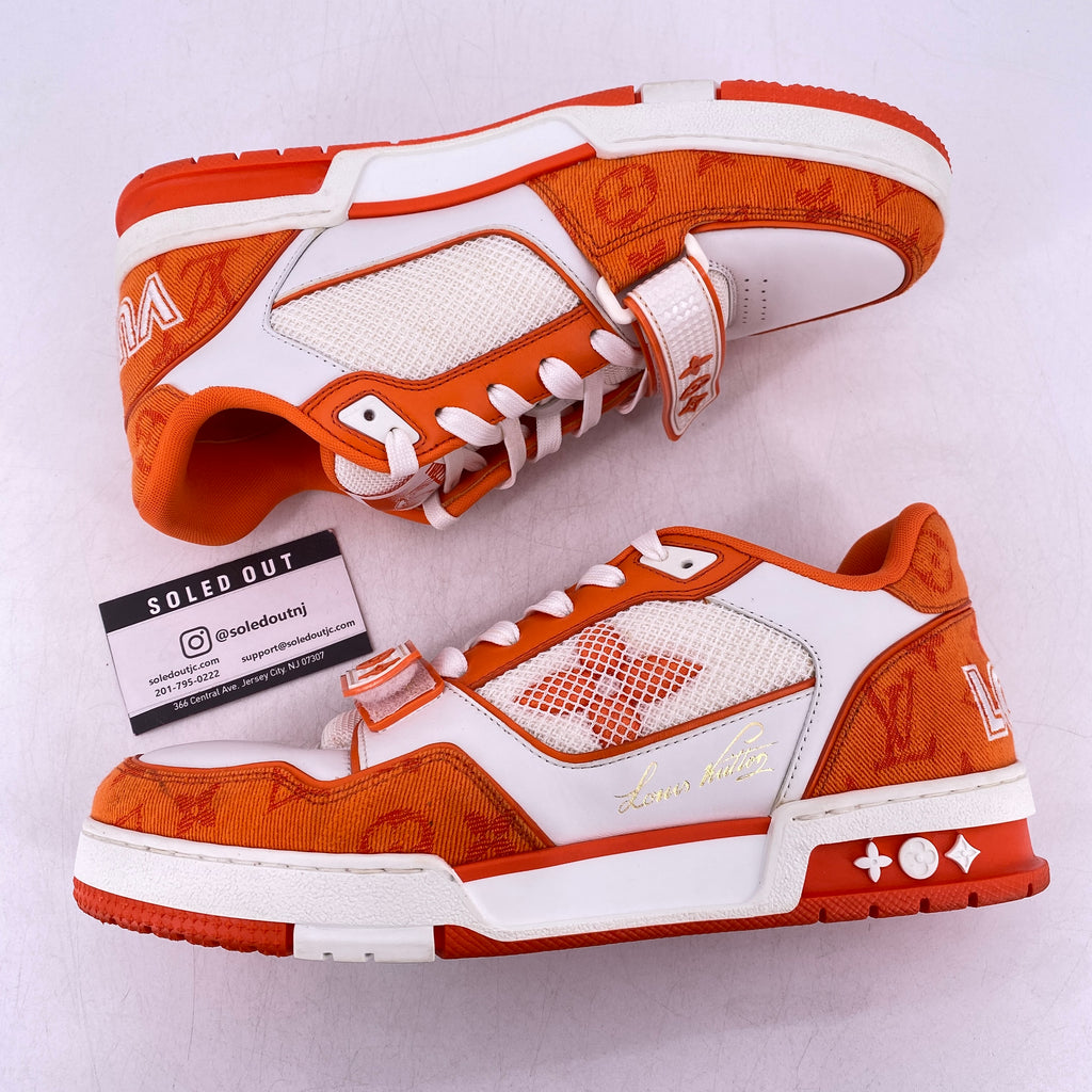 Louis Vuitton Trainer "Monogram Denim Orange"  Used Size 7.5LV