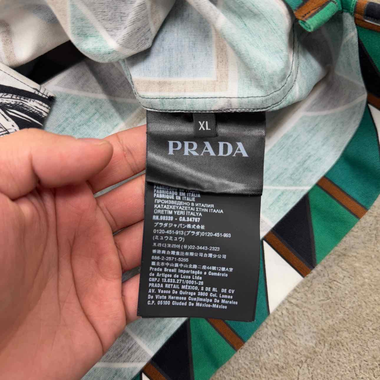 Prada Button Up &quot;SPLIT&quot; Green Used Size XL