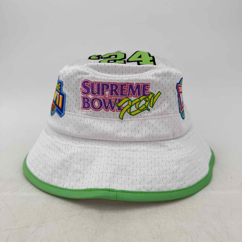 Supreme Bucket Hat "PLAYOFFS" 2025 New White Size M/L