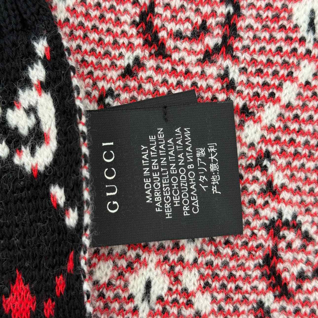 Gucci Scarf "SNOWFLAKE" Used Red