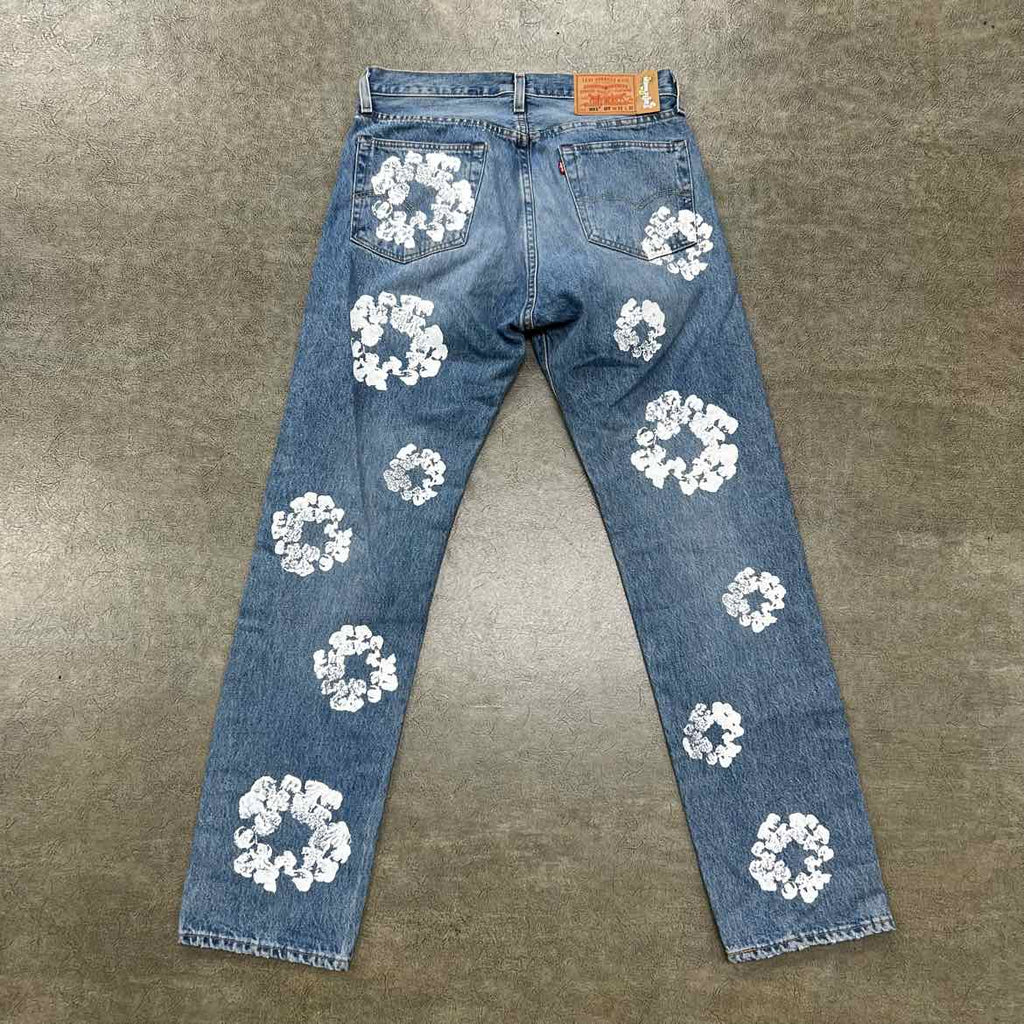 Denim Tears Jeans "COTTON WREATH JEANS" Blue Used Size 33