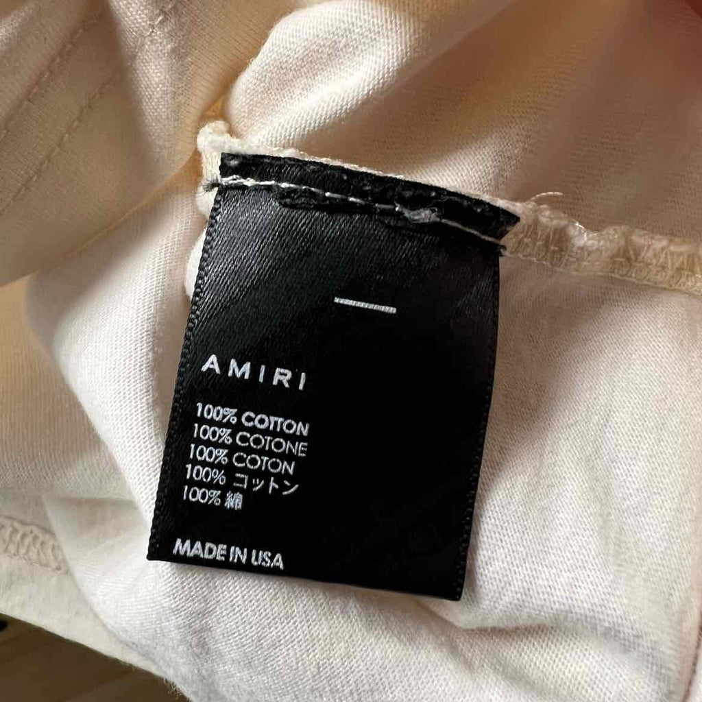 Amiri T-Shirt "RUM LABEL" Almond Used Size L