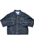 OFF-WHITE Denim Jacket "ARROW SKATE" Black Used Size 2XL