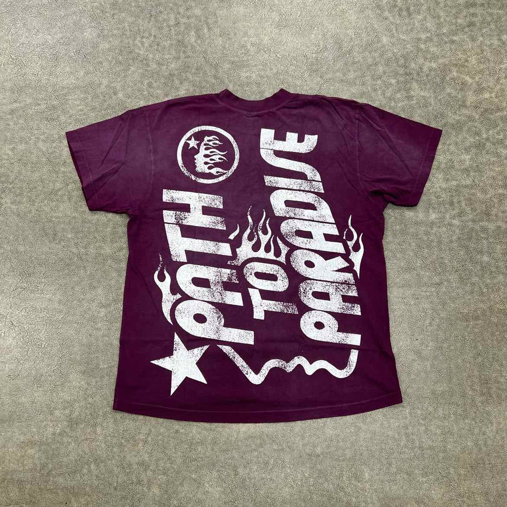 Hellstar T-Shirt "JESUS" Burgundy New Size S