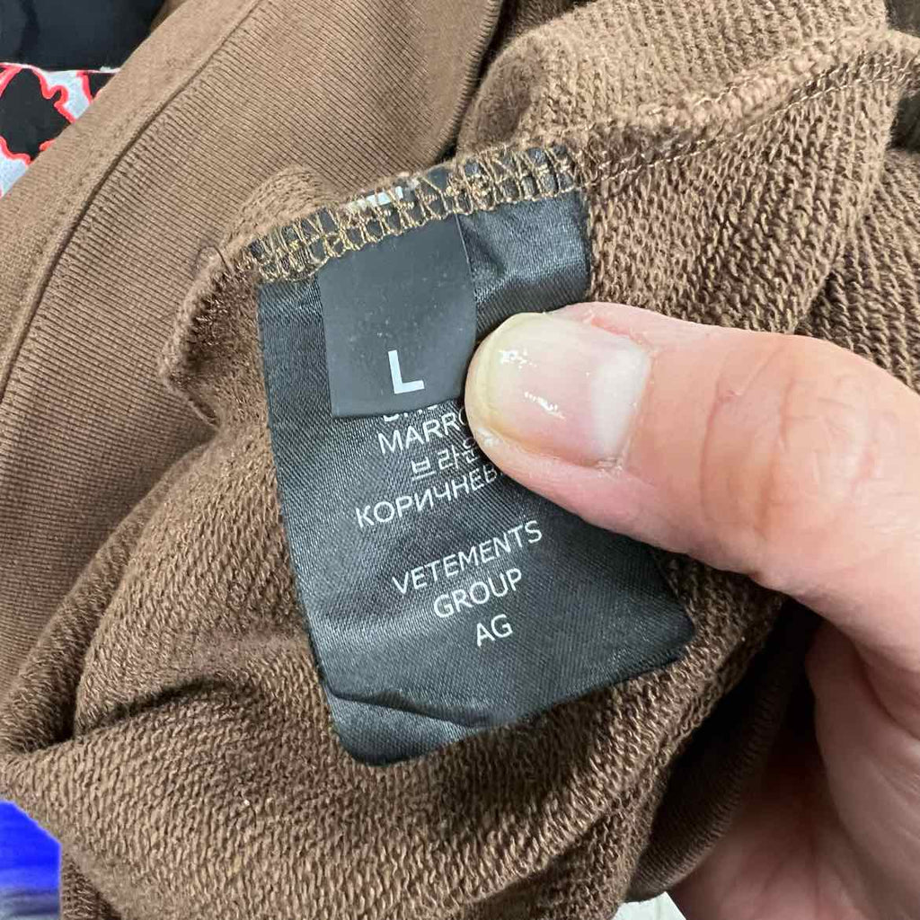 Vetements Hoodie "METAL PATCH" Brown New Size L