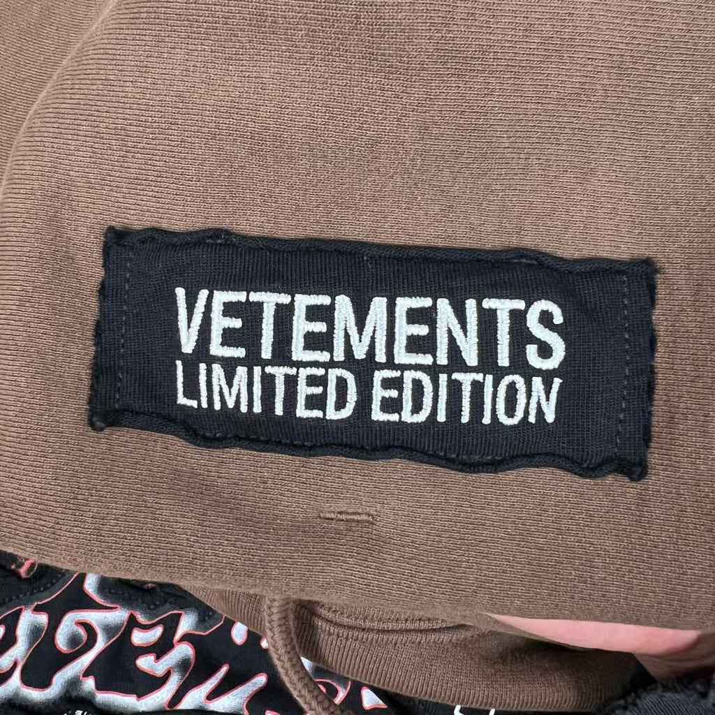 Vetements Hoodie "METAL PATCH" Brown New Size L
