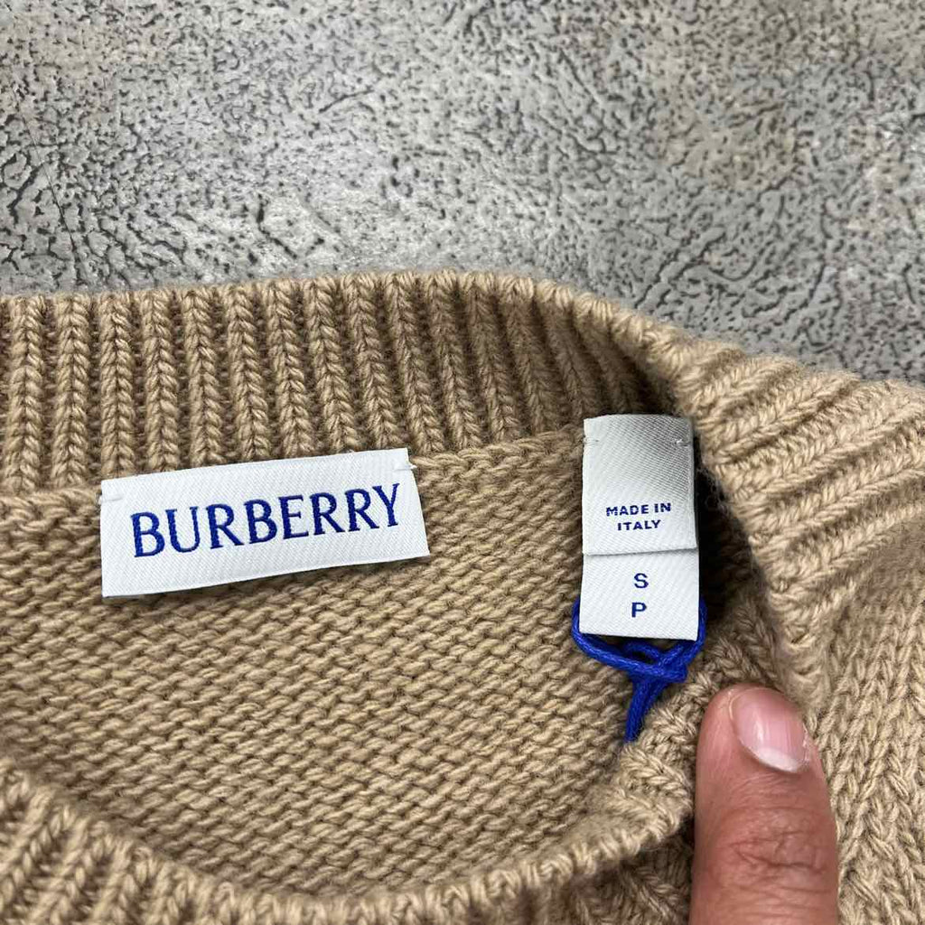Burberry Knit Crewneck "EQUESTRIAN KNIGHT JUMPER" Beige New Size S