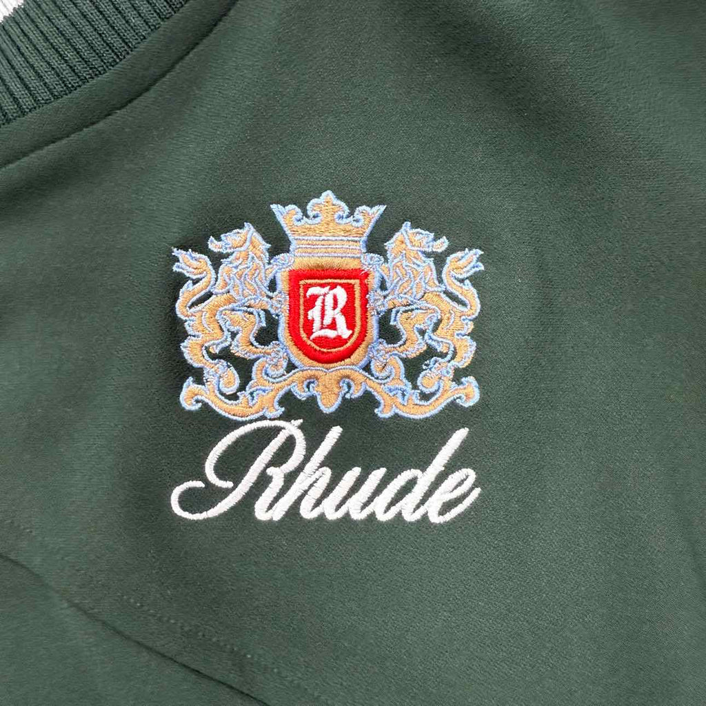 Rhude Zip Up "COLLEGE LOGO" Olive Used Size S