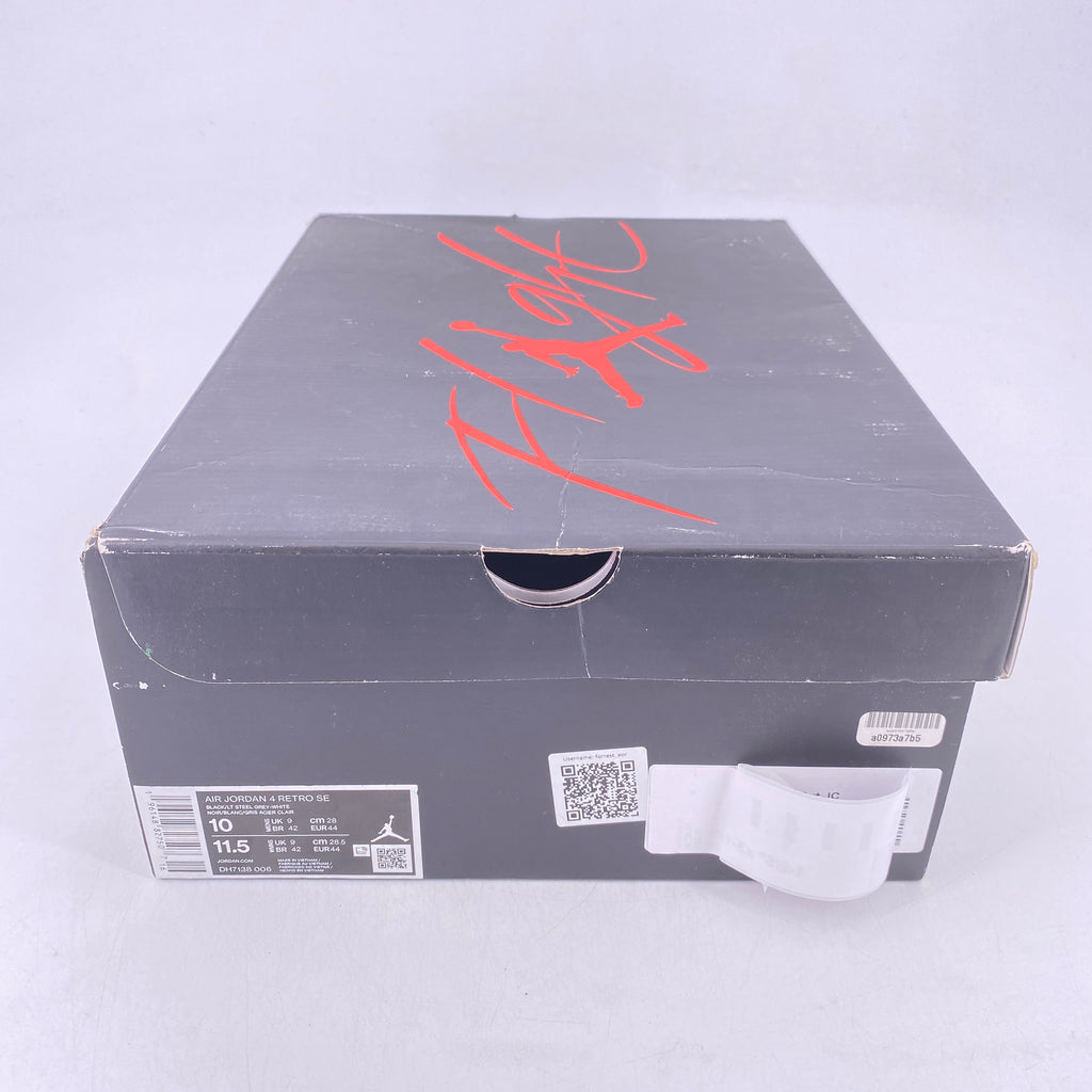 Air Jordan 4 Retro "Black Canvas" 2022 Used Size 10