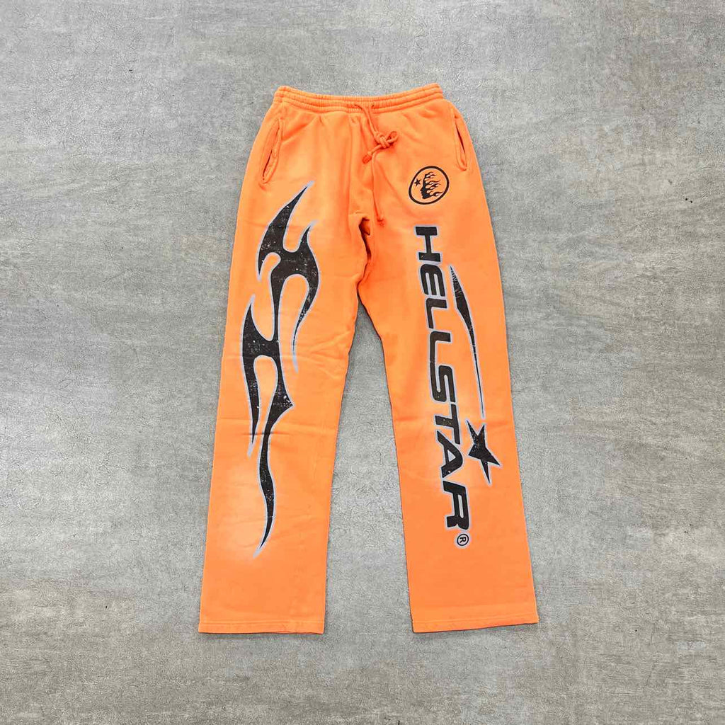 Hellstar Sweatpants "FLARE" Orange Dye New Size L