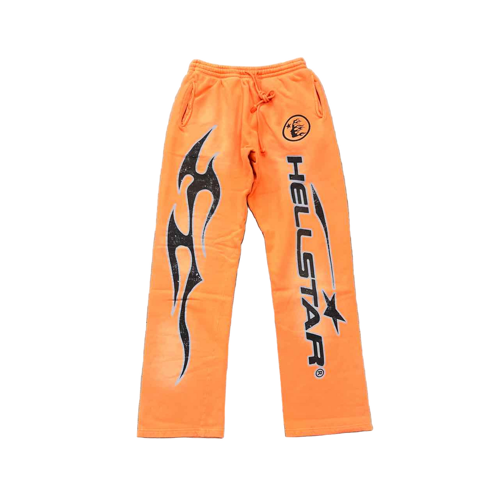Hellstar Sweatpants "FLARE" Orange Dye New Size L