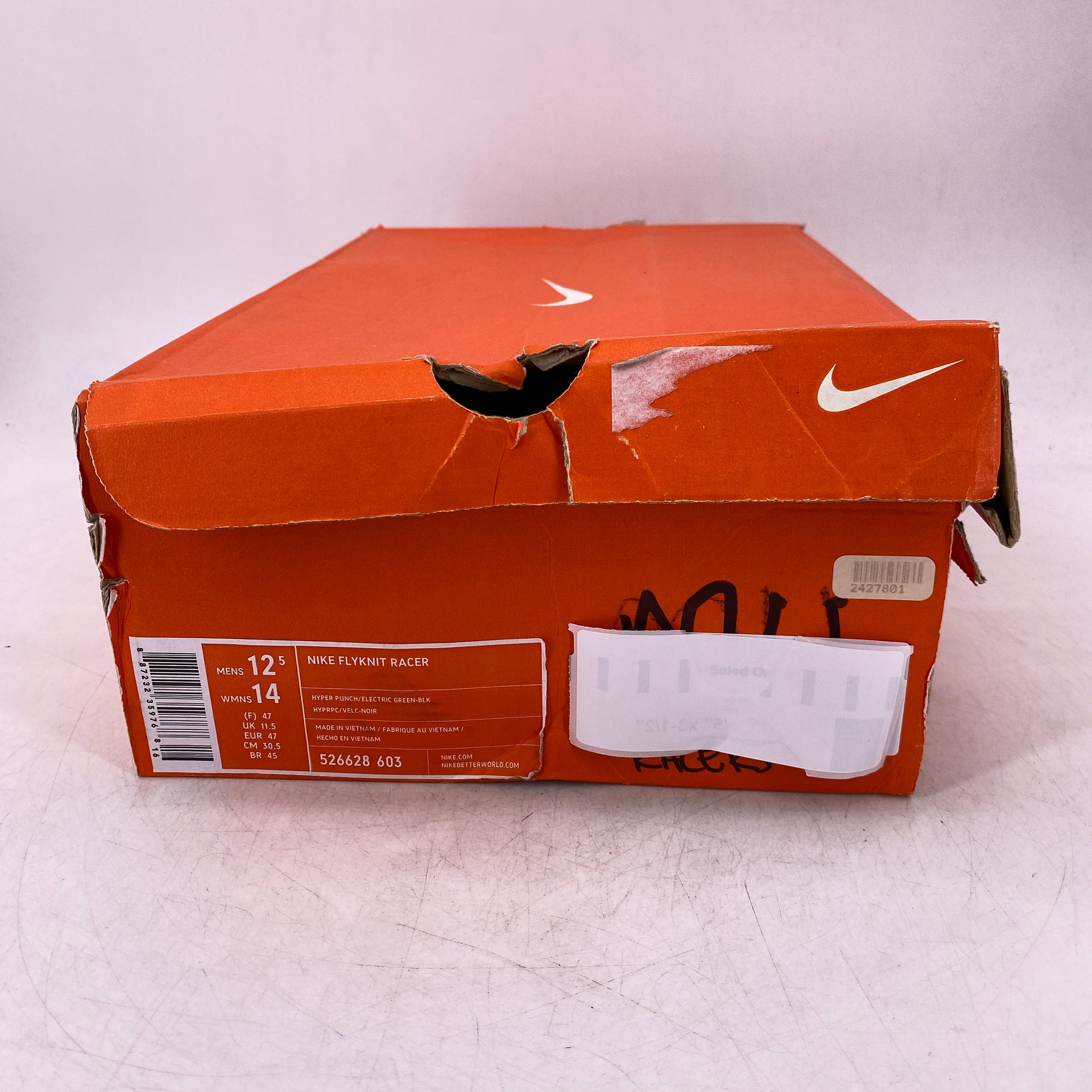 Nike Flyknit Racer &quot;Hyper Punch&quot; 2014 Used Size 12.5