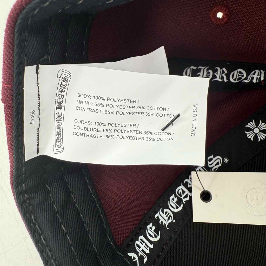 Chrome Hearts Snapback "BASEBALL" New Maroon Size OS