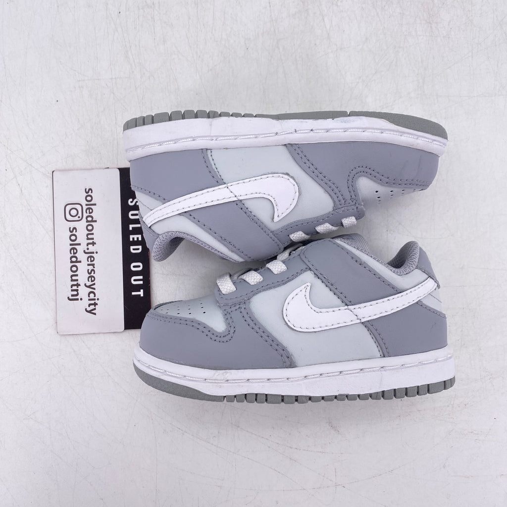 Nike (TD) Dunk Low "Two Tone Grey" 2022 New Size 6C