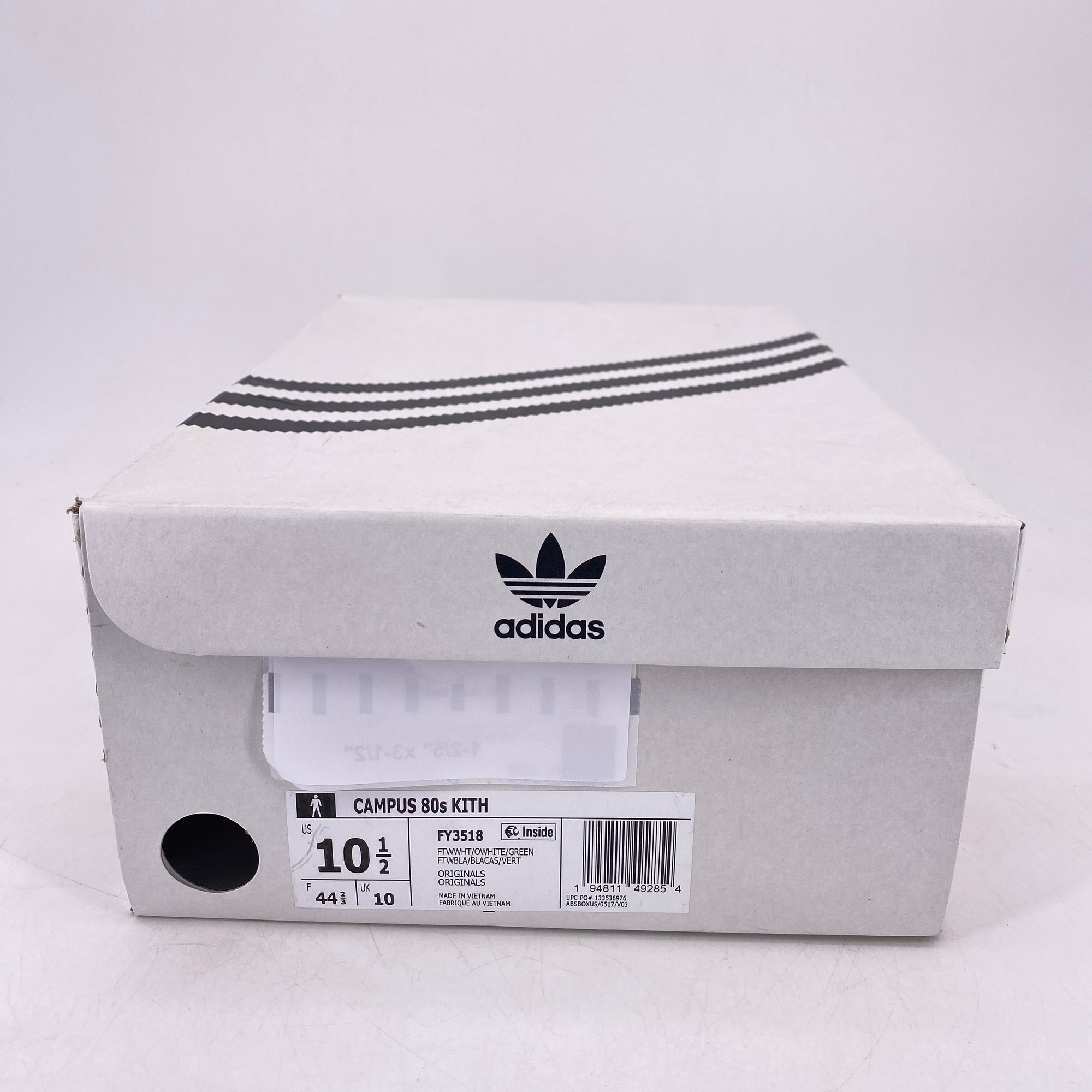 Adidas Campus 80 &quot;Kith Classic White Green&quot; 2024 New Size 10.5