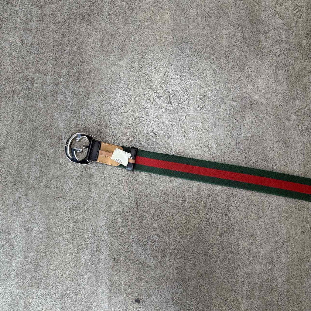 Gucci Belt "NYLON" Used Green Size 75