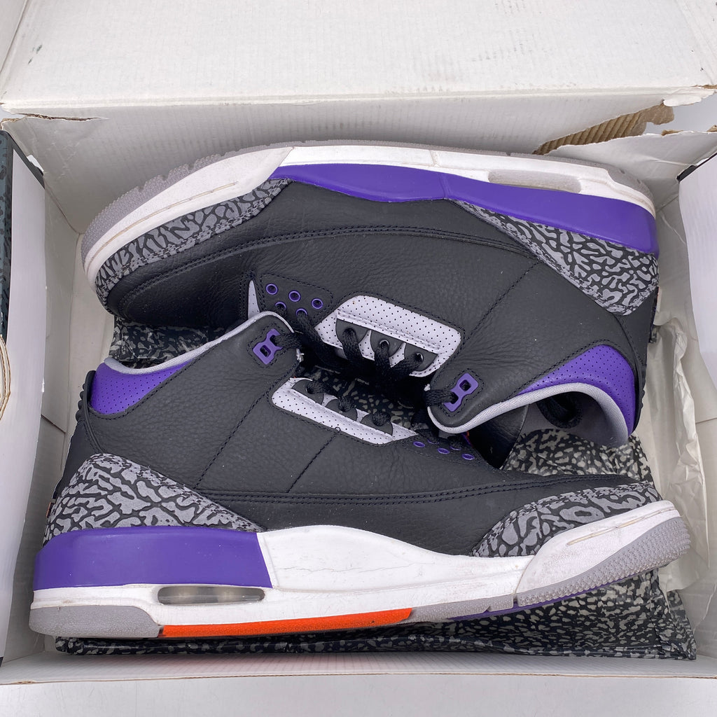 Air Jordan 3 Retro "BLACK COURT PURPLE" 2020 Used Size 10