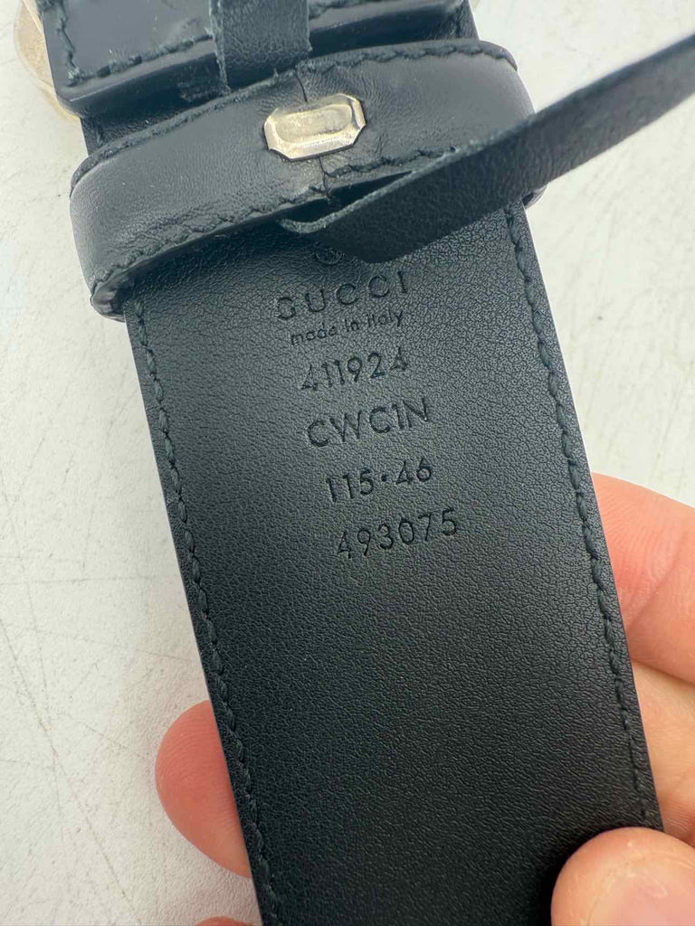 Gucci Belt "SILVER BUCKLE" Used Black Size 46