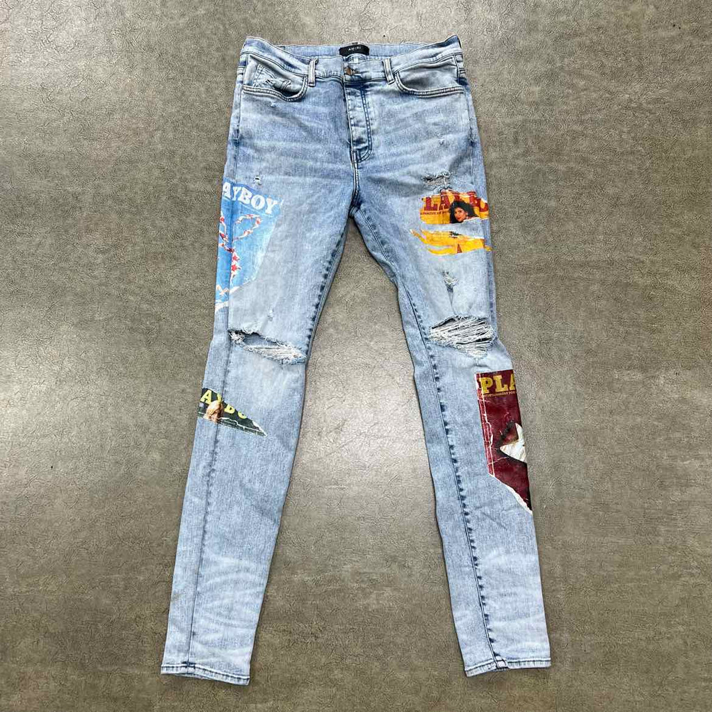 Amiri Jeans "PLAYBOY" Blue Used Size 38