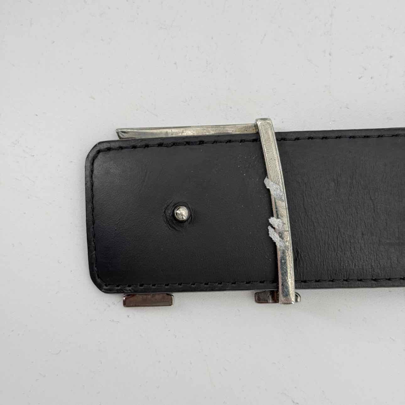 Louis Vuitton Belt &quot;SILVER BUCKLE&quot; Used Black Size 36