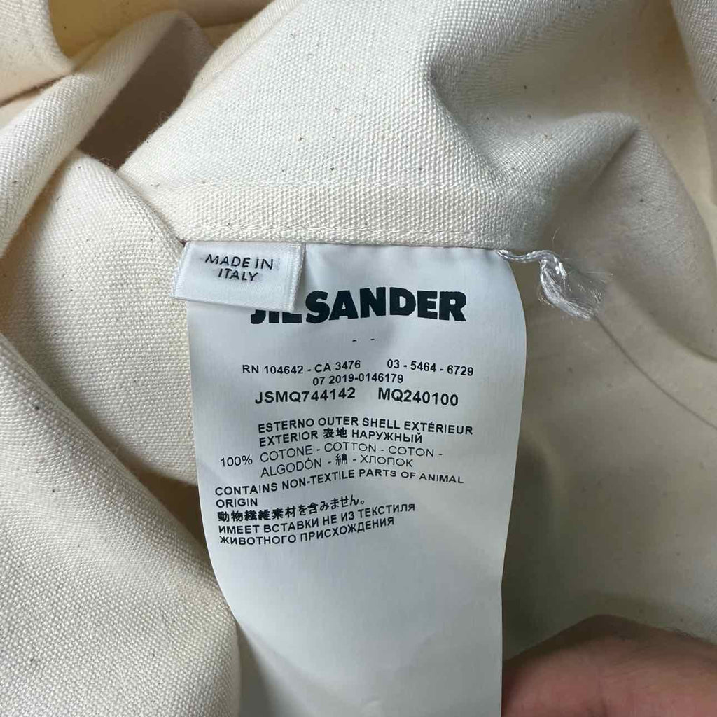 Jil Sander Button Up "LOGO" Cream Used Size 42