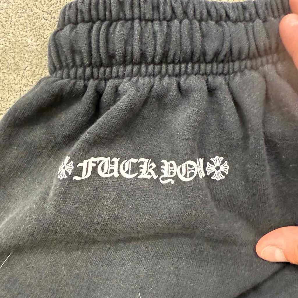 Chrome Hearts Sweatpants "VERTICAL LOGO" Black Used Size XL