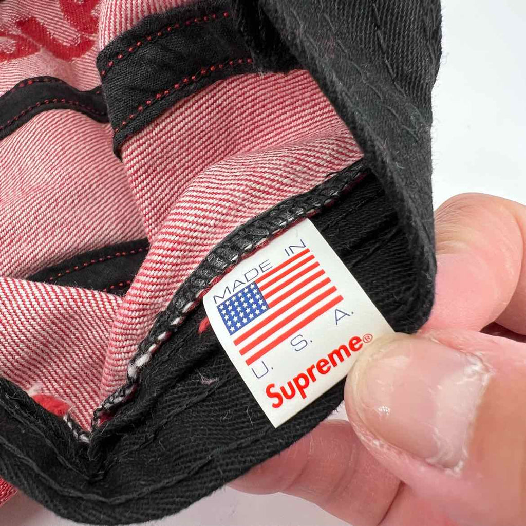 Supreme Camp Cap "TOP LOGO DENIM" New Red Size OS