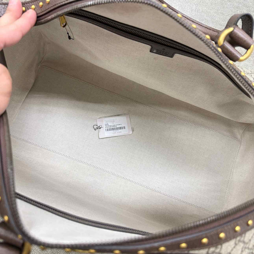 Gucci Duffle Bag "GG SUPREME SAVOY" New Brown Size L