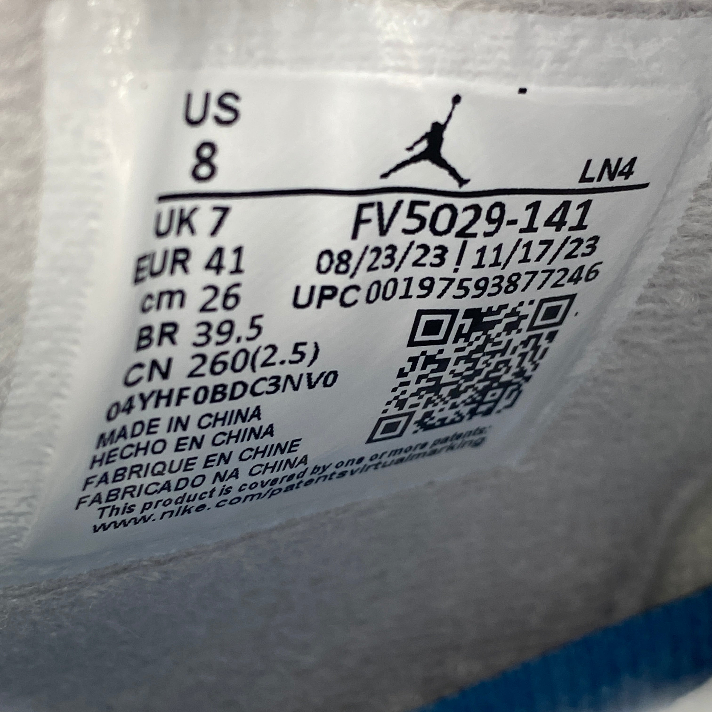 Air Jordan 4 Retro "Military Blue" 2024 New Size 8