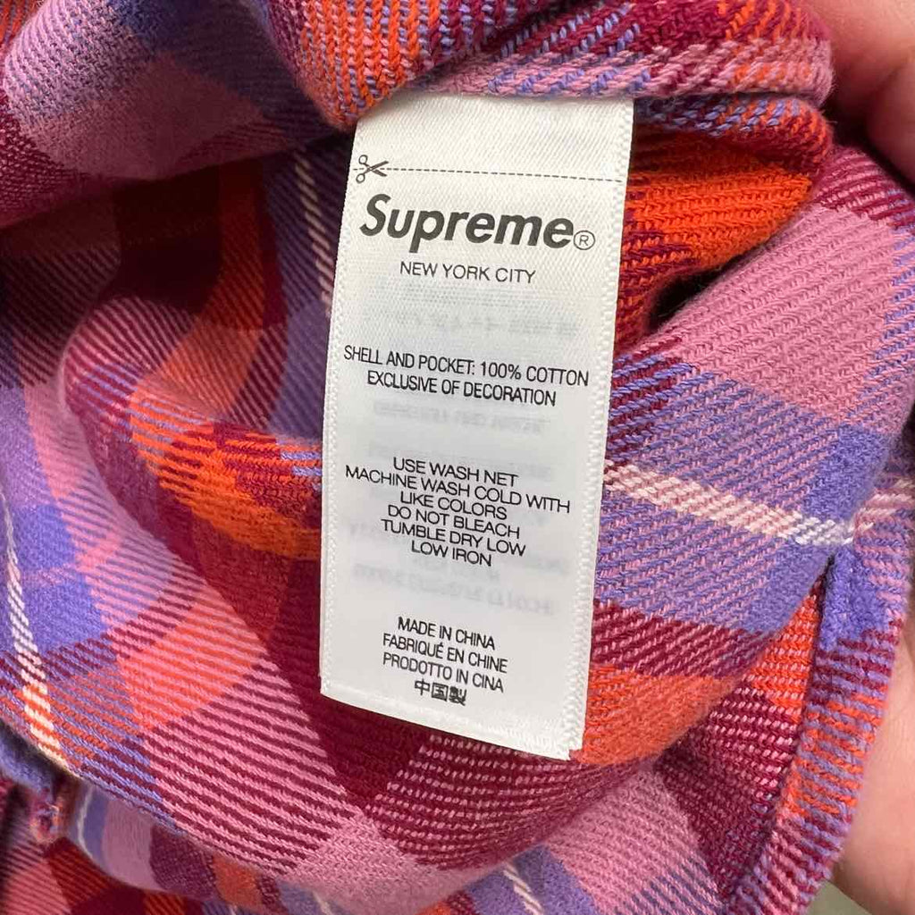 Supreme Flannel "BRUSHED PLAID" Pink Used Size XL