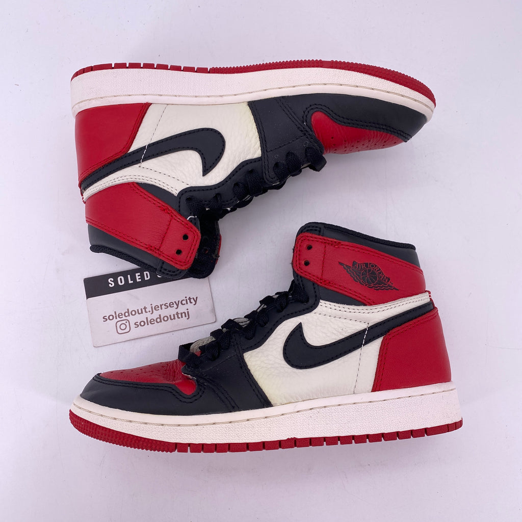 Air Jordan (GS) 1 Retro High OG "Bred Toe" 2018 Used Size 4Y