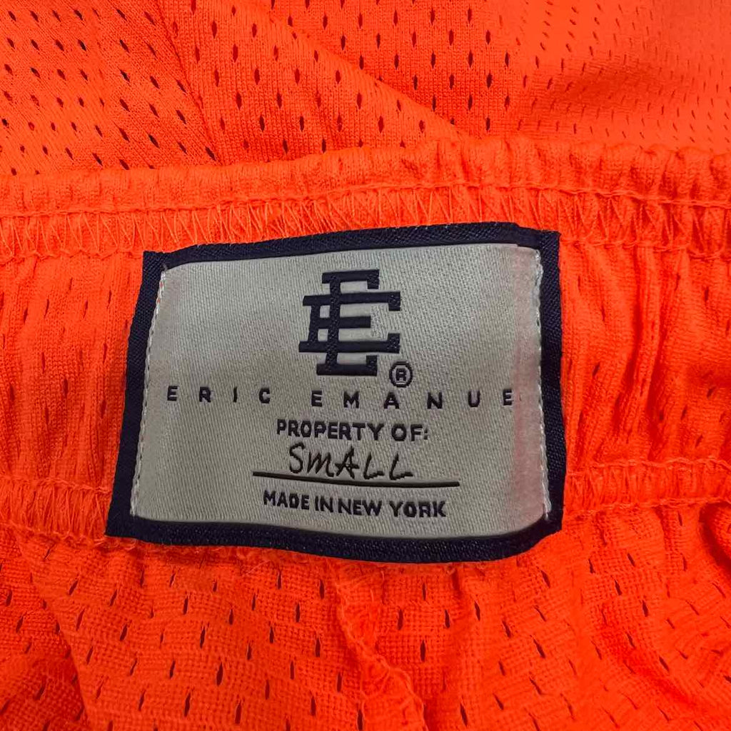 Eric Emanuel Mesh Shorts "BASIC LOGO" Safety Orange New Size S