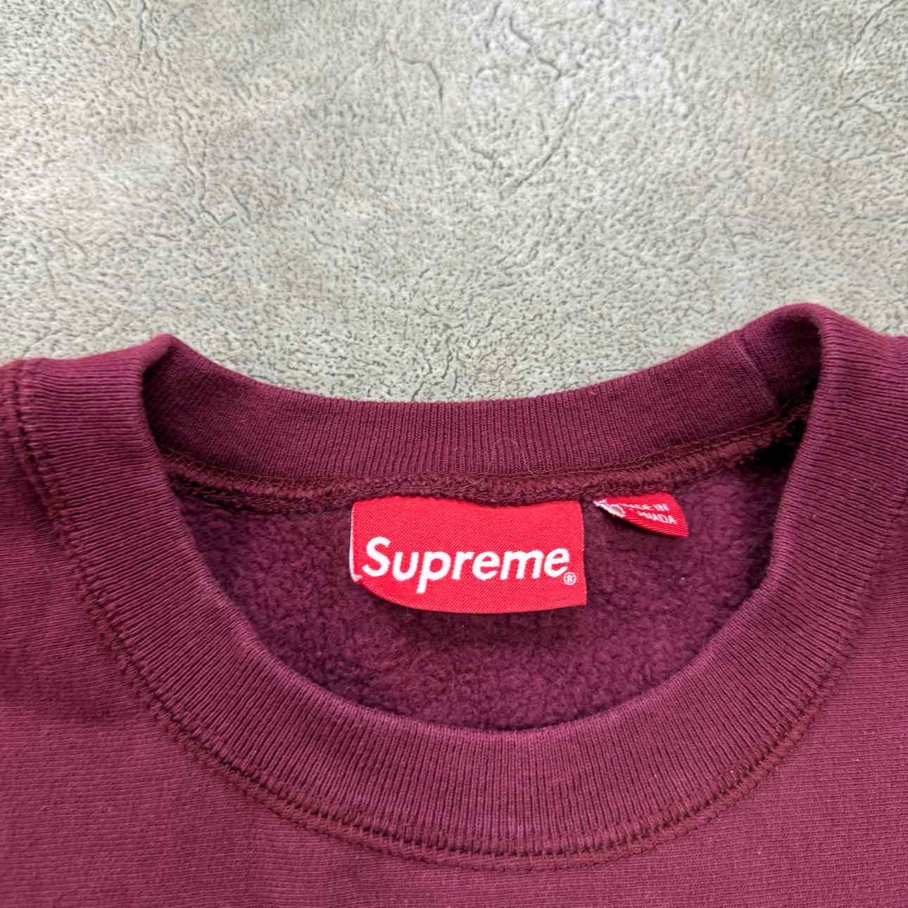 Supreme Crewneck Sweater &quot;BRUSH SCRIPT&quot; Maroon Used Size L