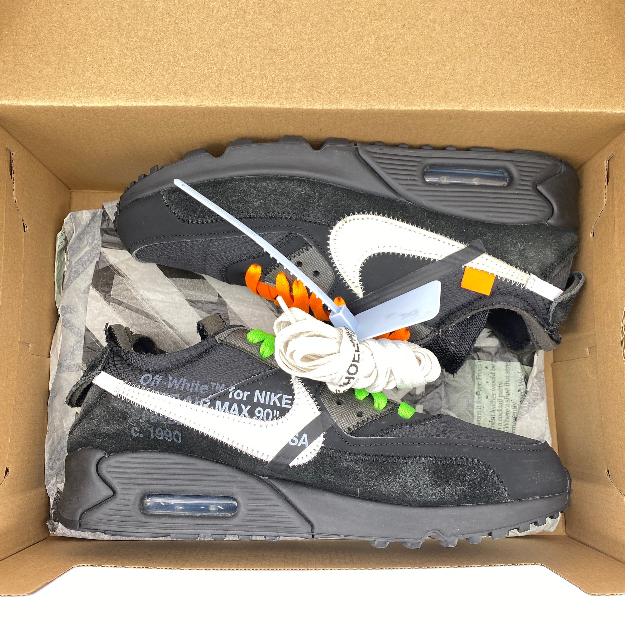 Nike Air Max 90 / OW &quot;Black&quot; 2019 Used Size 8