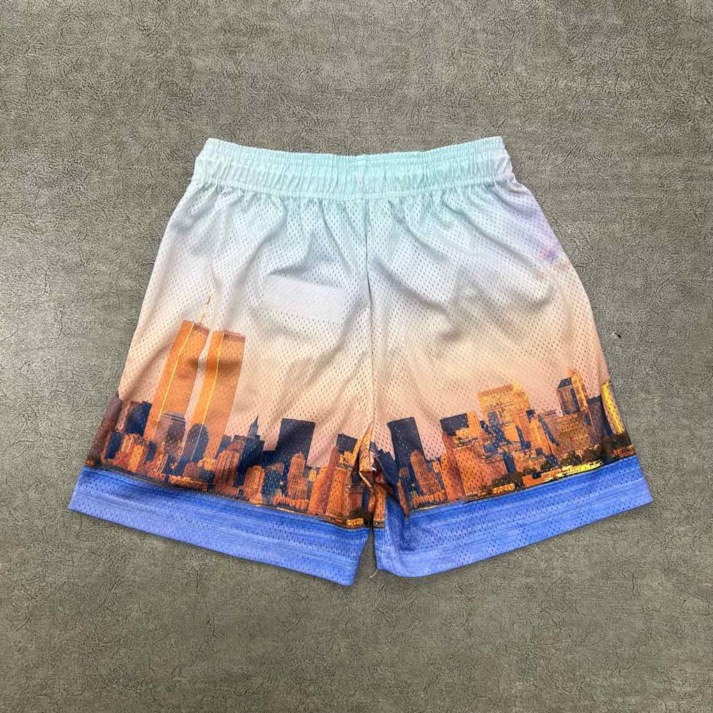 Eric Emanuel Mesh Shorts "SKYLINE" Blue New Size S