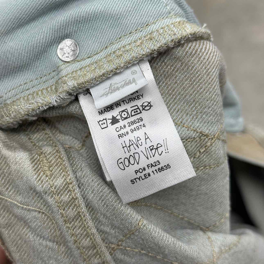 Stussy Jeans "QUILTED" Beige New Size 32