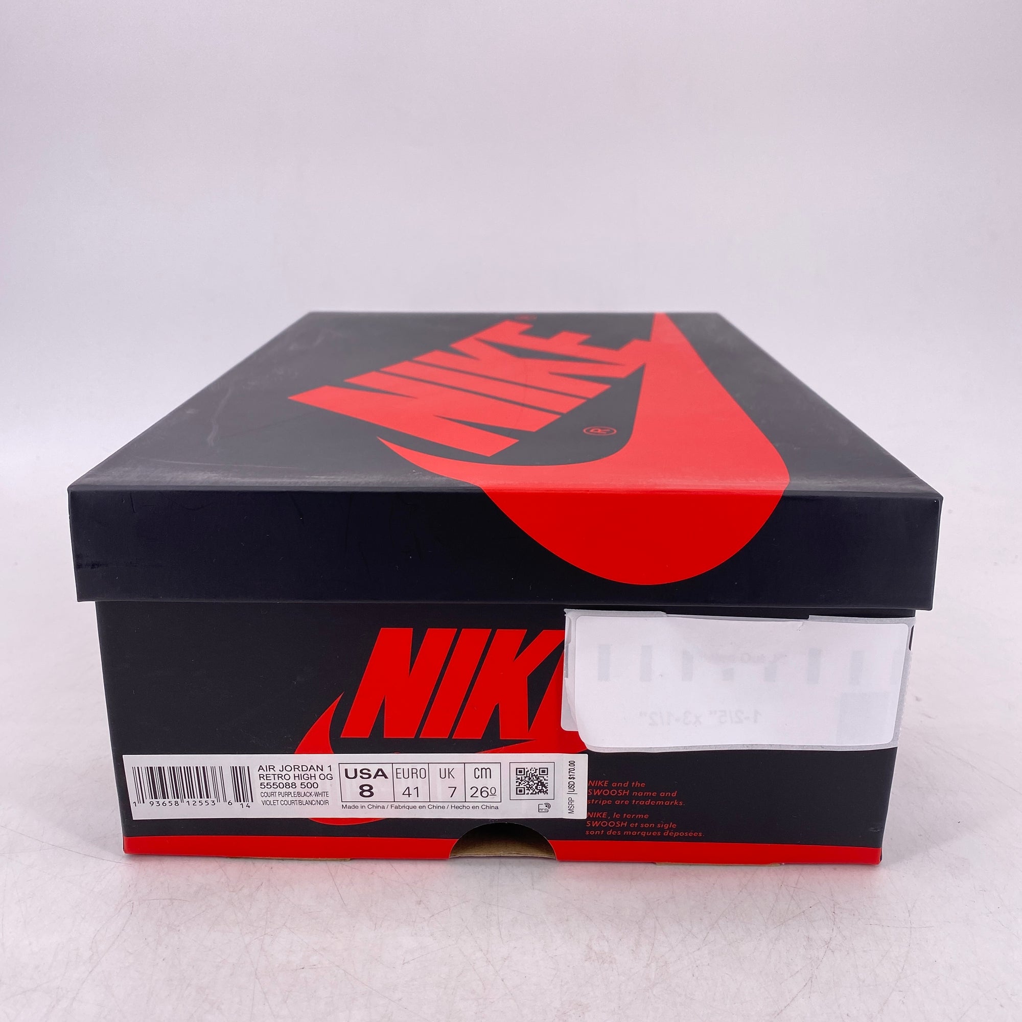 Air Jordan 1 Retro High OG &quot;Court Purple 2.0&quot; 2020 New Size 8