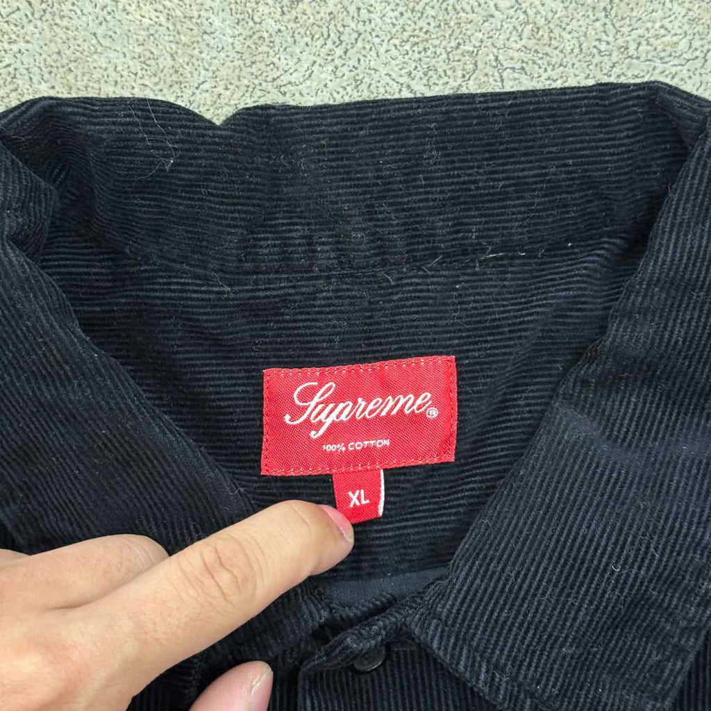 Supreme Button Up "CORDUROY" Black Used Size XL