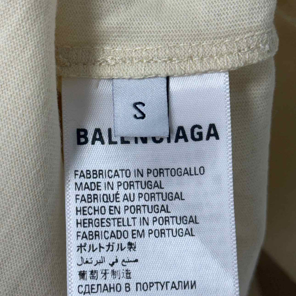 Balenciaga T-Shirt "CAMPAIGN" Cream New Size S