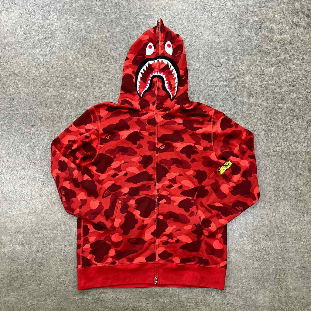 Bape Zip Up "PONR" Red Used Size 2XL