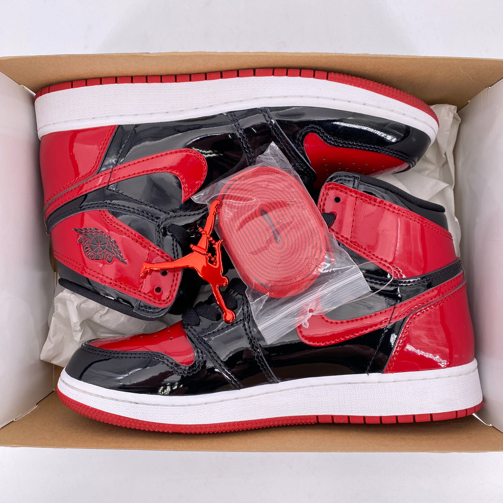 Air Jordan (GS) 1 Retro High OG "Patent Bred" 2021 Used Size 6Y