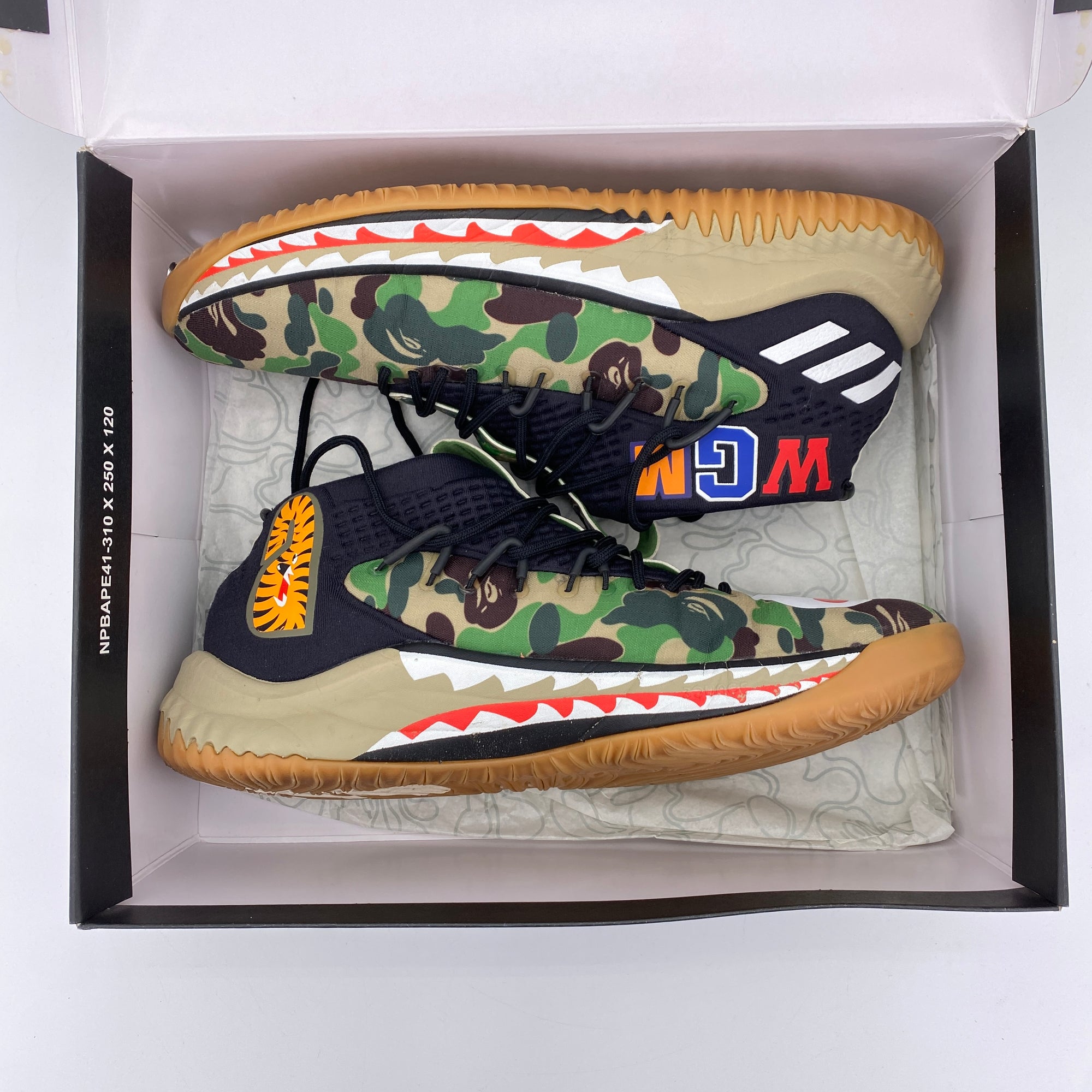 Adidas Dame 4 &quot;Bape Camo&quot; 2018 Used Size 8