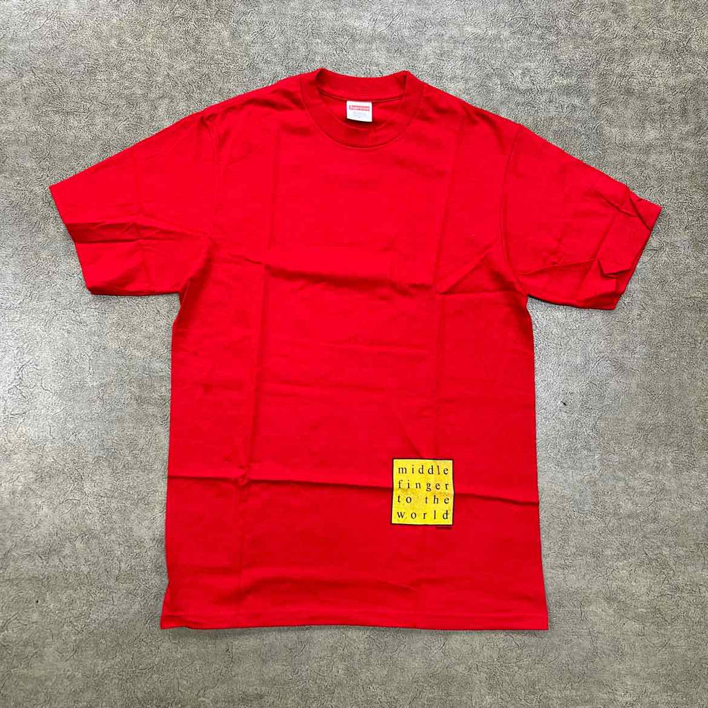 Supreme T-Shirt "MIDDLE FINGER TO THE WORLD" Red New Size S