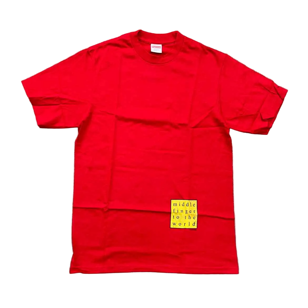 Supreme T-Shirt "MIDDLE FINGER TO THE WORLD" Red New Size S