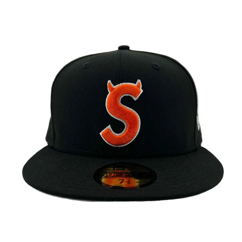 Supreme Fitted Hat "DEVIL S LOGO" New Black Size 7 3/8